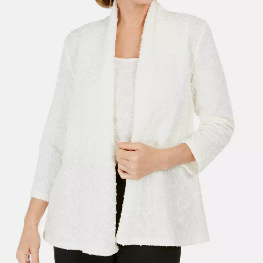 Kasper Petite Large Textured Sequined Jacket - Picture 3 of 3